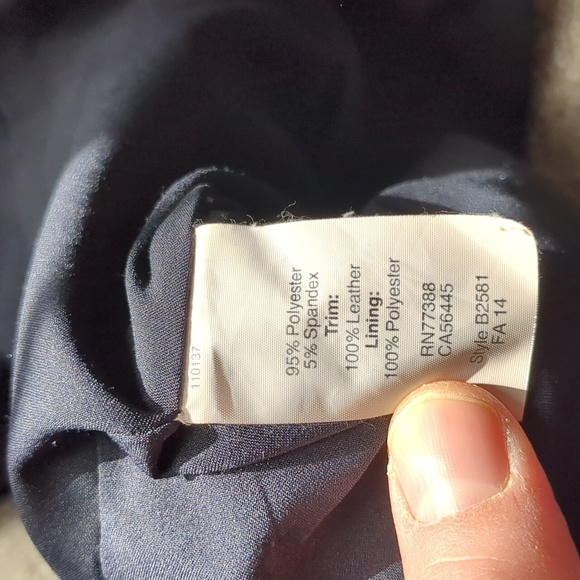 Madewell navy and black leather peplum sleeveless top size 12 - Picture 6 of 7